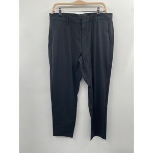 NWT Fabletics The Don Trousers Men's 36X32 Black Pull-On Zip-Fly Classic Preppy